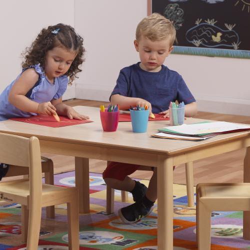 Wooden nursery table and chairs