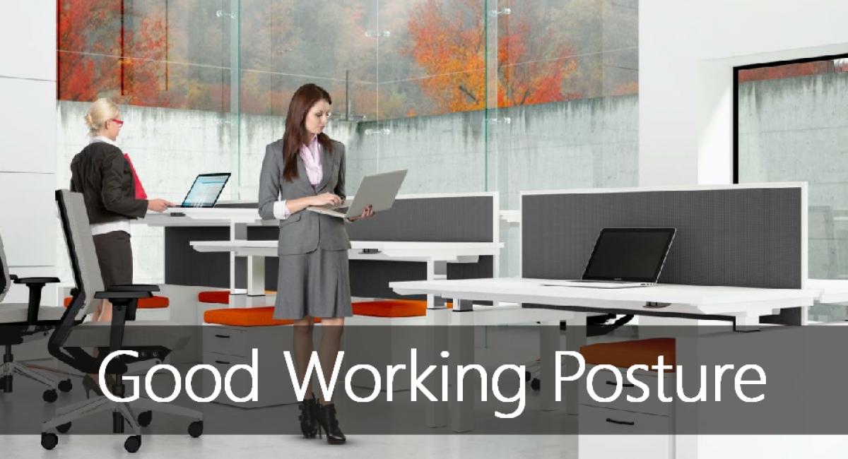 Good Working Posture including ergonomic desking, seating and accessories.